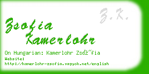 zsofia kamerlohr business card